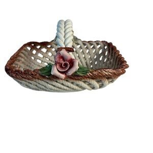 Vintage Capodimonte Woven Basket